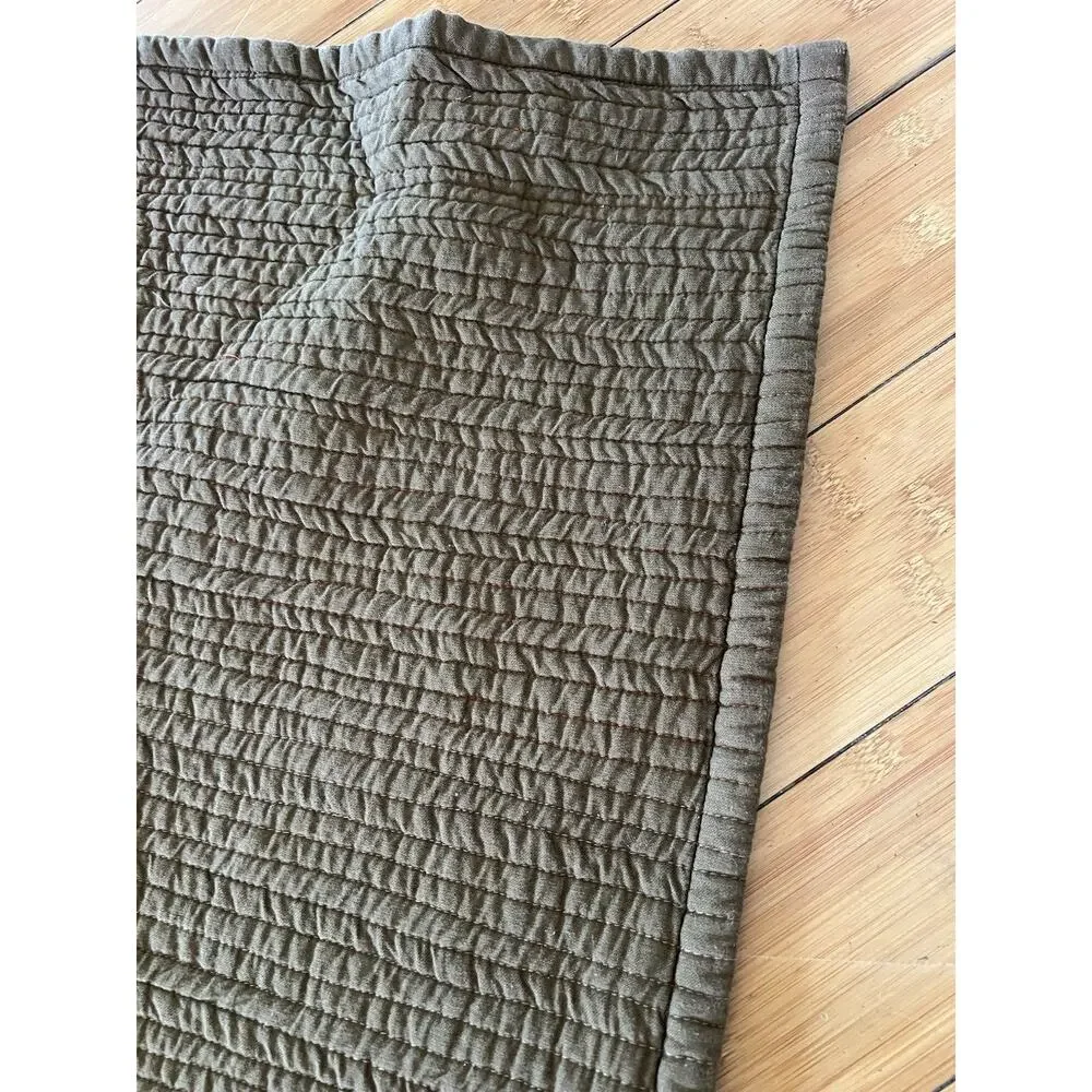 Calvin Klein Queen The Khaki Collection Quilted Heavy Weight Cotton Blanket